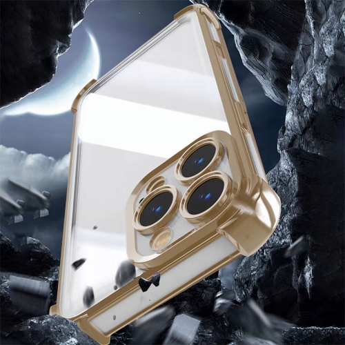 Силиконов калъф Anti Shock Chrome за iPhone 15 Pro, Златист