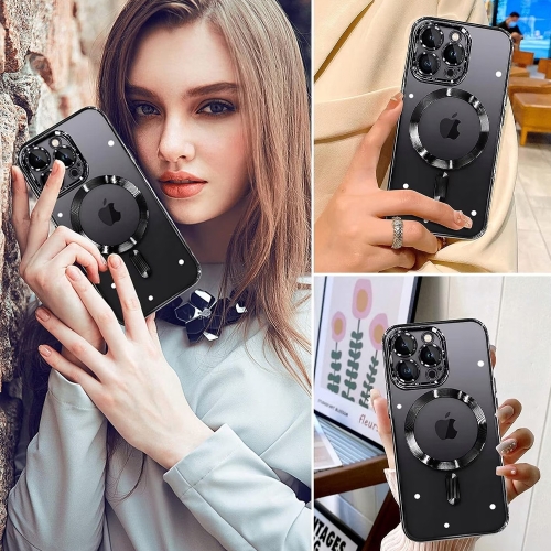 Силиконов калъф Color Chrome MagSF IPhone 15 Pro, черен