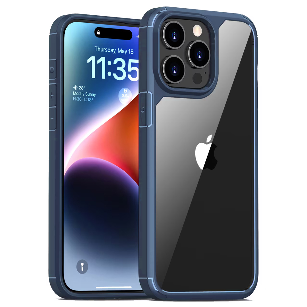 Удароустойчив калъф Color Shock за Iphone 15 Pro, син