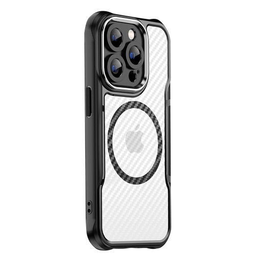 Калъф MagSF Hybrid Carbon за iPhone 15 Pro, Черен
