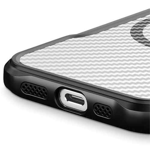 Калъф MagSF Hybrid Carbon за iPhone 15 Pro, Черен
