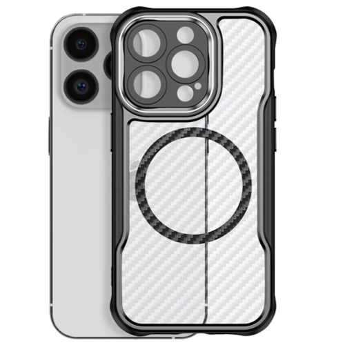 Калъф MagSF Hybrid Carbon за iPhone 15 Pro, Черен