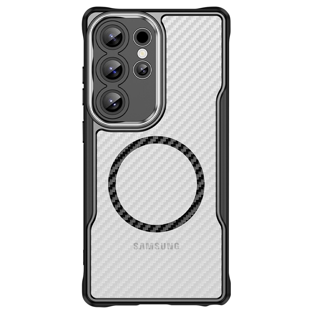 Калъф MagSF Hybrid Carbon за Samsung Galaxy S24 Ultra, Черен