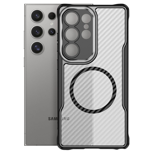 Калъф MagSF Hybrid Carbon за Samsung Galaxy S24 Ultra, Черен