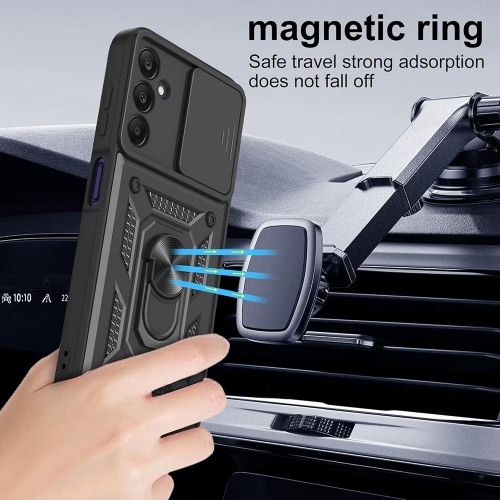 Удароустойчив калъф Slide Camera за Samsung Galaxy S25 FE, черен