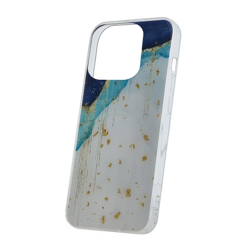 Силиконов калъф Gold Glam за iPhone 15 Pro, Айсберг