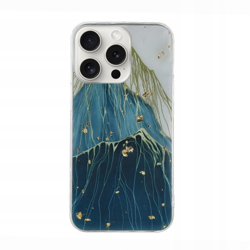 Силиконов калъф Gold Glam за iPhone 15 Pro, Планина
