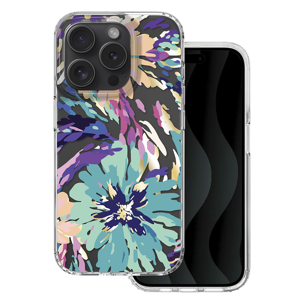 Удароустойчив калъф IMD print за iPhone 15 Pro, Арт цветя