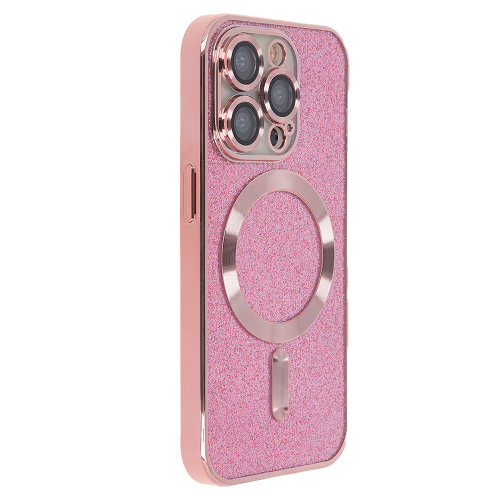 Силиконов калъф Sparkle Flex MagSF за Iphone 15 Pro, Розов