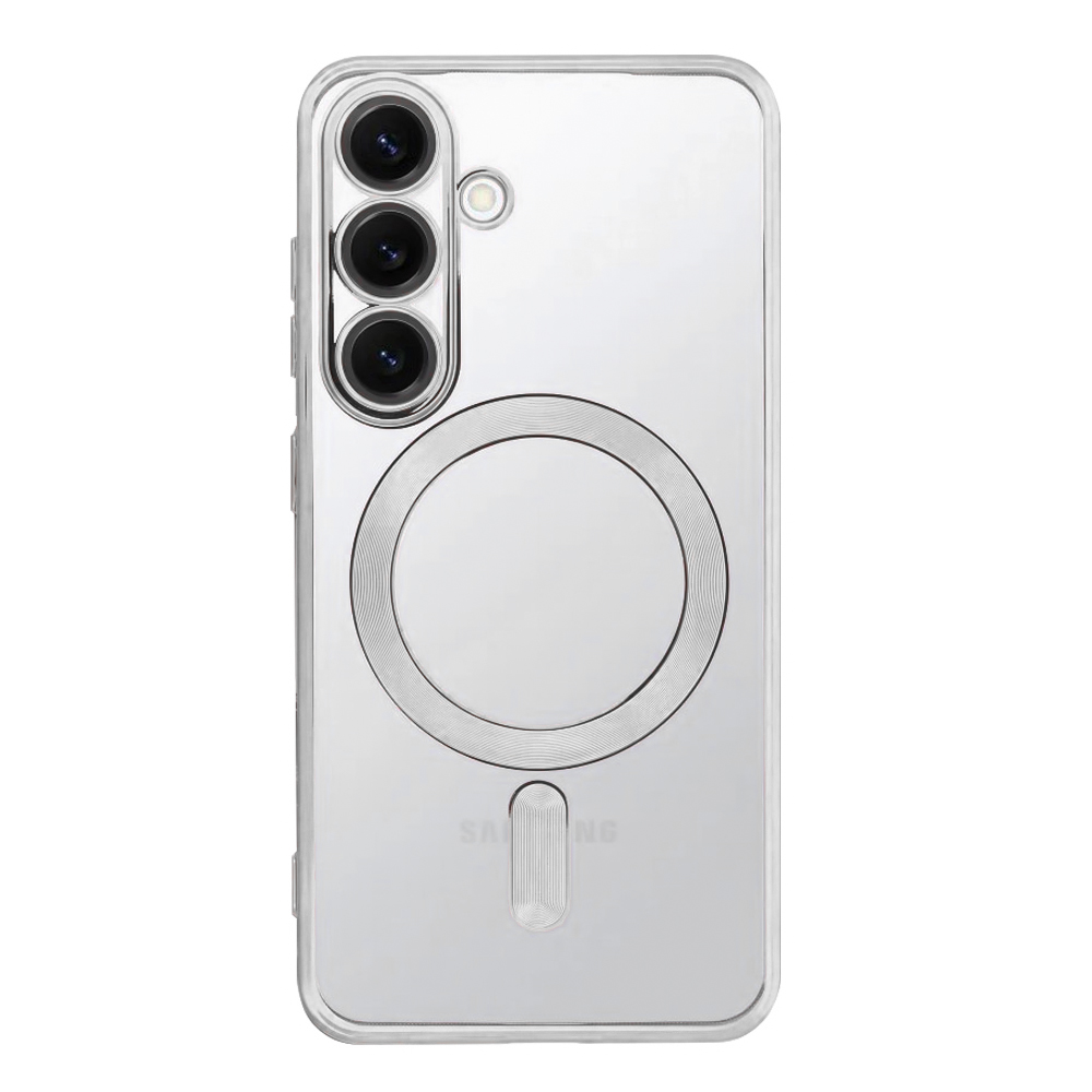 Силиконов калъф Electro Mag Cover за Samsung Galaxy S25 FE, сребрист