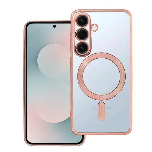 Силиконов калъф Electro Mag Cover за Samsung Galaxy S25 FE, розов-златист