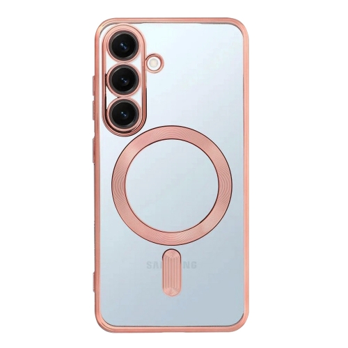 Силиконов калъф Electro Mag Cover за Samsung Galaxy S25 FE, розов-златист