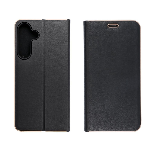 Калъф Тефтер LUNA Gold за Samsung Galaxy S25 FE, черен
