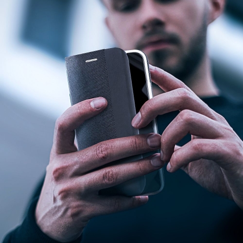Калъф Тефтер SENSITIVE за Samsung Galaxy S25 FE, черен