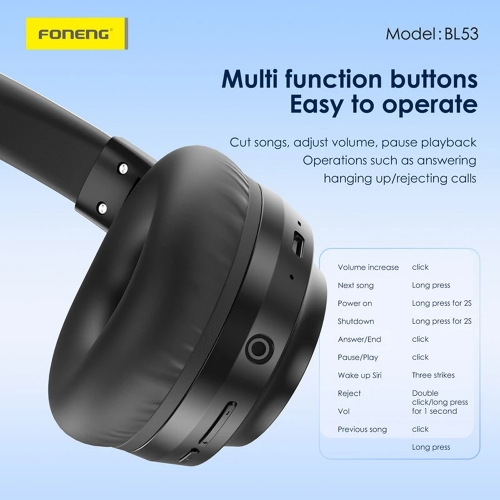 Безжични слушалки wireless Foneng BL53, черен