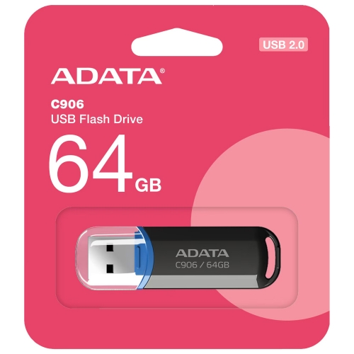 Флаш памет Adata 64GB, USB, C906, черен