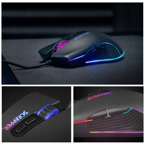 Мишка Fury Gaming Scrapper 6400DPI Optical With Software RGB Backlight, черен