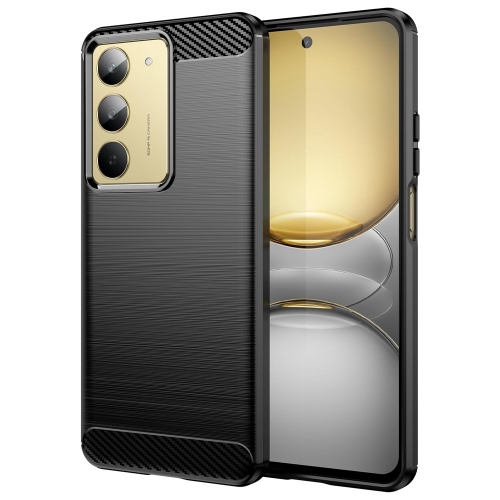 Силиконов Калъф Carbon Fibre Brushed за Realme 14X / V60 Pro, черен