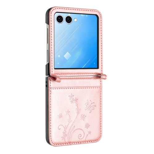 Калъф Тефтер Flower Imprinted Leather за Samsung Galaxy Z Flip7 5G, Розов