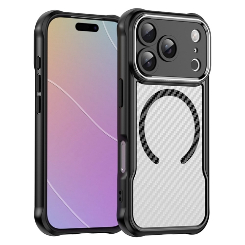Калъф MagSF Hybrid Carbon за iPhone 17 Pro Max, черен