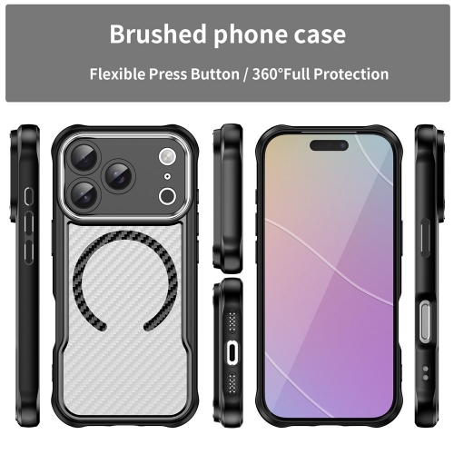 Калъф MagSF Hybrid Carbon за iPhone 17 Pro, черен