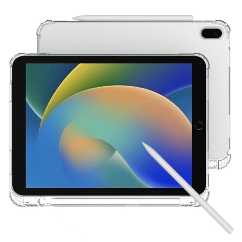 Силиконов калъф Reinforced Corner with Pencil Holder за iPad (2025) / iPad 10.9 (2022), прозрачен