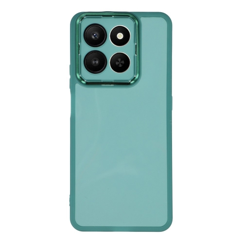 Силиконов калъф Frame Electroplated за Honor 400 Smart 5G / X7d 5G, зелен- прозрачен