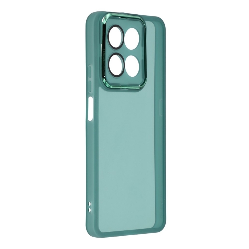 Силиконов калъф Frame Electroplated за Honor 400 Smart 5G / X7d 5G, зелен- прозрачен