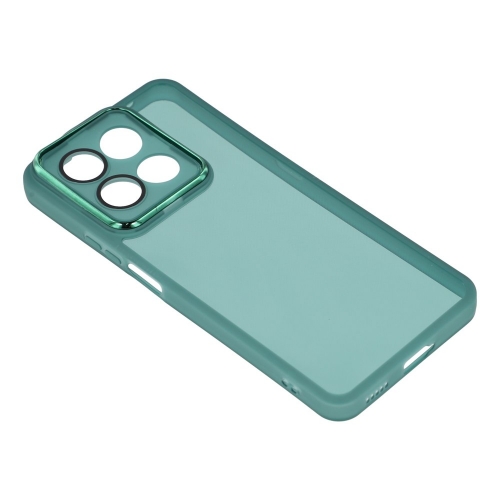 Силиконов калъф Frame Electroplated за Honor 400 Smart 5G / X7d 5G, зелен- прозрачен
