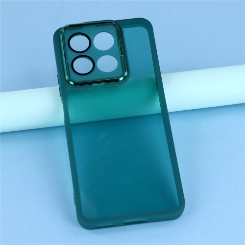 Силиконов калъф Frame Electroplated за Honor 400 Smart 5G / X7d 5G, зелен- прозрачен