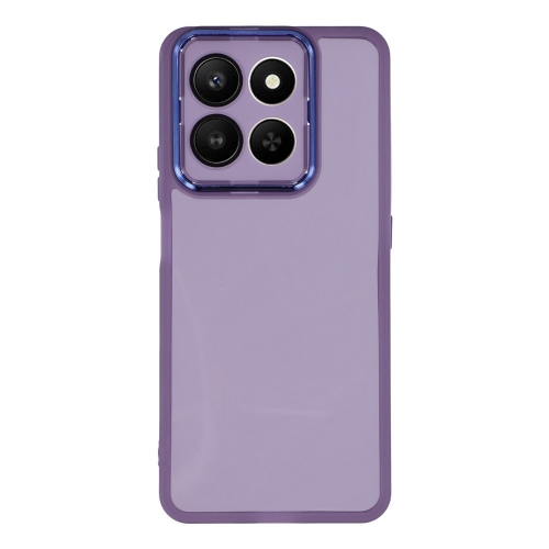 Силиконов калъф Frame Electroplated за Honor 400 Smart 5G / X7d 5G, лилав-прозрачен