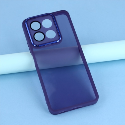 Силиконов калъф Frame Electroplated за Honor 400 Smart 5G / X7d 5G, лилав-прозрачен