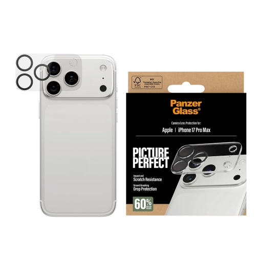 Стъклен Протектор за камера PanzerGlass PicturePerfect за iPhone 17 Pro Max, Прозрачен