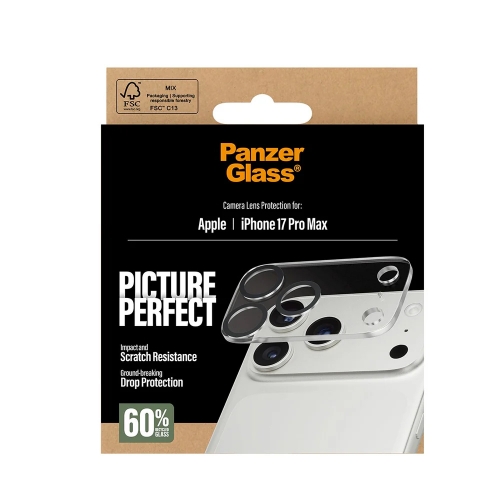 Стъклен Протектор за камера PanzerGlass PicturePerfect за iPhone 17 Pro Max, Прозрачен