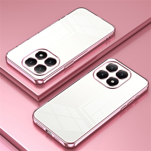 Силиконов калъф Electroplating Frame за Xiaomi 15T, прозрачен - розов