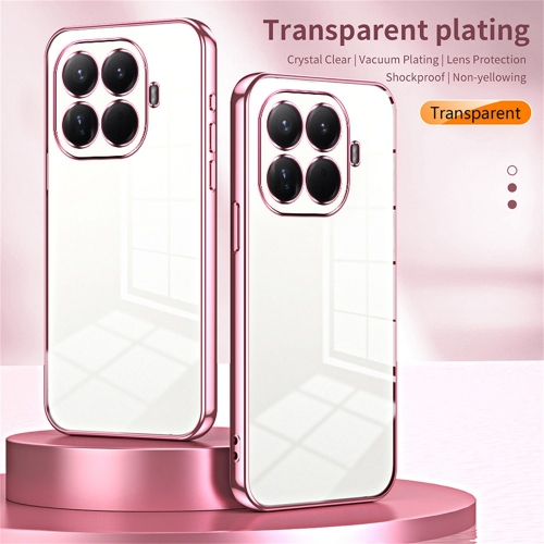 Силиконов калъф Electroplating Frame за Xiaomi 15T Pro, прозрачен -розов