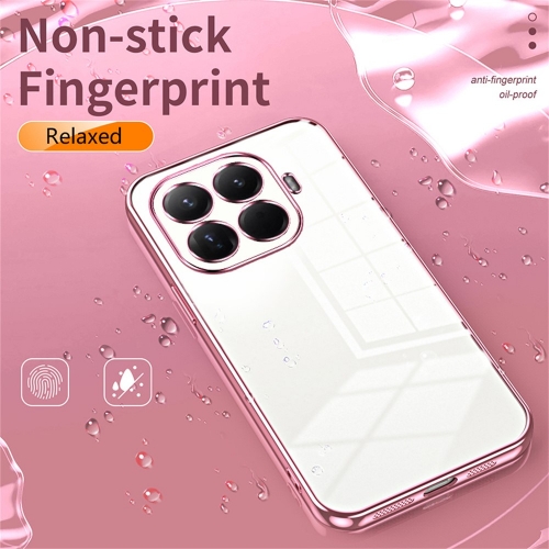 Силиконов калъф Electroplating Frame за Xiaomi 15T Pro, прозрачен -розов