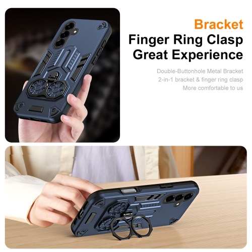 Удароустойчив калъф Ring Holder Kickstand за Samsung Galaxy A56 5G, Син