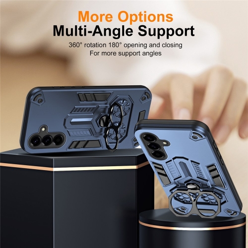 Удароустойчив калъф Ring Holder Kickstand за Samsung Galaxy A56 5G, Син
