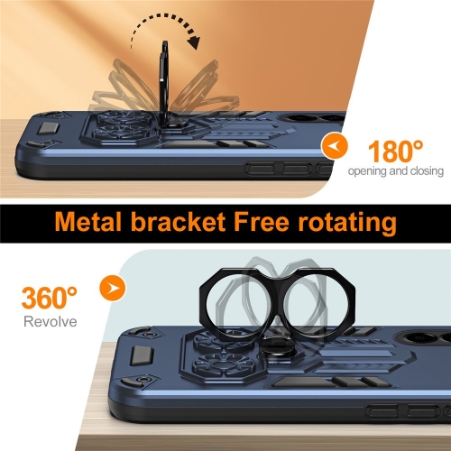 Удароустойчив калъф Ring Holder Kickstand за Samsung Galaxy A56 5G, Син