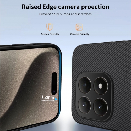 Удароустойчив калъф MagSF Carbon за Xiaomi 15T, черен