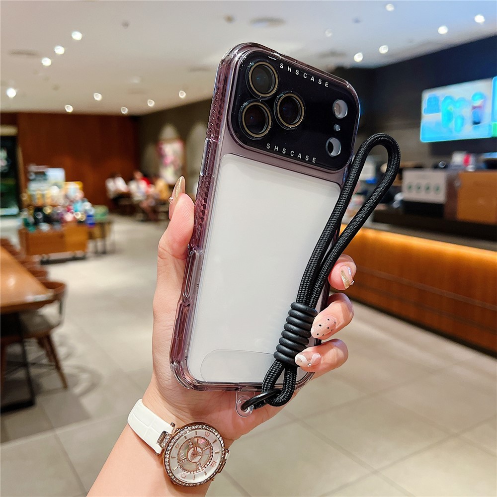 Удароустойчив калъф Colorful Frame and Strap за iPhone 17 Pro, Черен