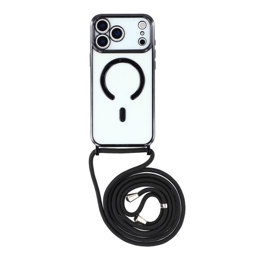 Силиконов калъф MagSafe Electroplating за iPhone 17 Pro, черен