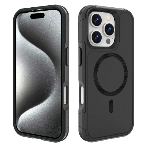 Удароустойчив калъф Anti-drop MagSf за iPhone 16 Pro, черен