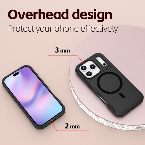 Удароустойчив калъф Anti-drop MagSf за iPhone 17 Pro, черен