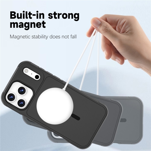 Удароустойчив калъф Anti-drop MagSf за iPhone 17 Pro Max, черен