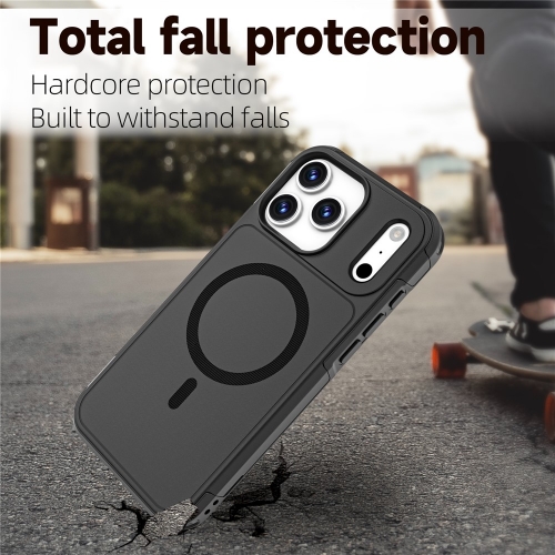 Удароустойчив калъф Anti-drop MagSf за iPhone 17 Pro Max, черен