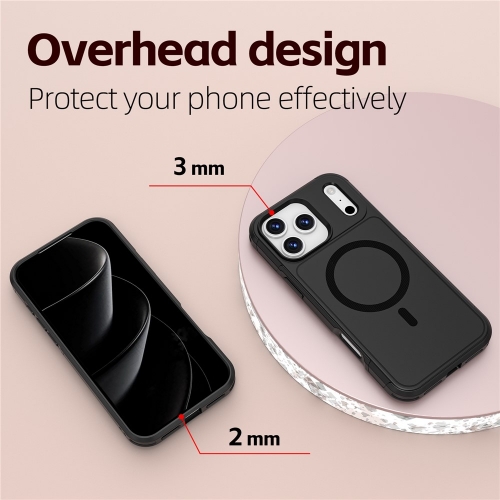 Удароустойчив калъф Anti-drop MagSf за iPhone 17 Pro Max, черен
