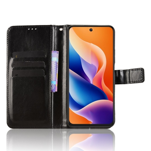Калъф Тефтер Crazy Horse за TCL 605 4G / 60 SE, черен