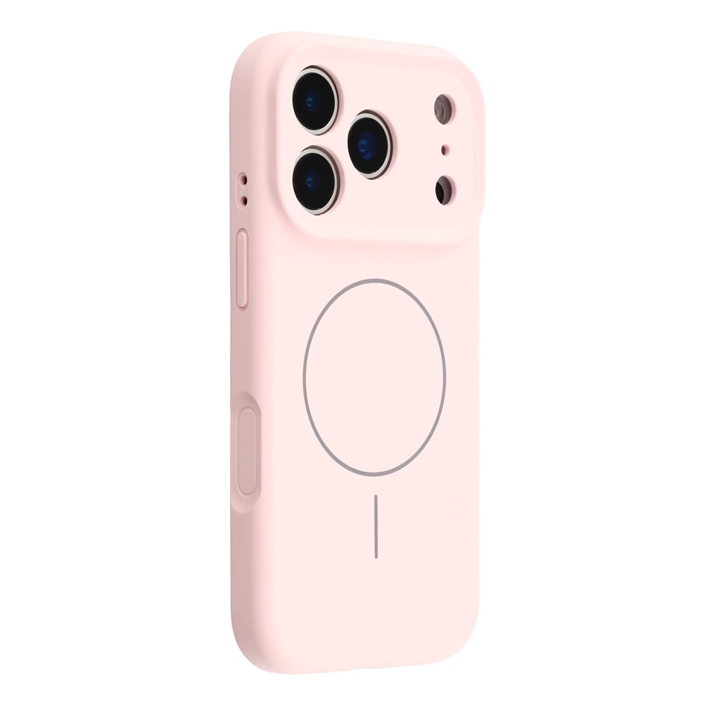 Удароустойчив калъф MagSF Slim Silicone за iPhone 17 Pro, Розов
